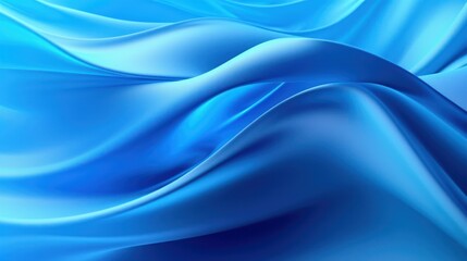 Obraz premium Abstract Blue Silk Fabric Waves Flowing Smoothly.
