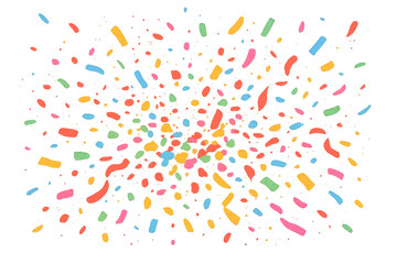 Fototapeta premium Colorful confetti bursting on a transparent background, celebrating party, event, carnival, festival, or anniversary
