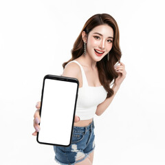 young woman holding a mobile phone