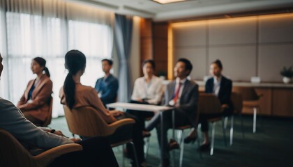 Business Meeting with Diverse Professionals in Modern Conference Room