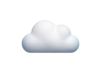 Realistic 3D Cloud Icon With Soft Atmospheric Lighting Isolated On A White Background