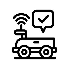 Autonomous Vehicle Line Icon of Factory Automation Icon Set