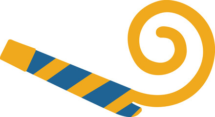 Illustration of Blue and Gold Party Favor