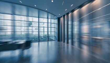 Modern Office Lobby with Large Glass Windows Bright Natural Light Contemporary Design