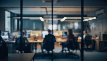 Modern Office Workers Using Computers in Bright Contemporary Workspace