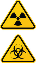 Fototapeta premium Radiation and biohazard warning sign vector set
