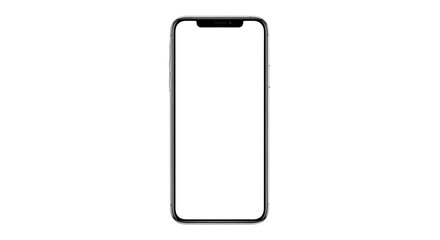 Modern smartphone with blank screen isolated on transparent background