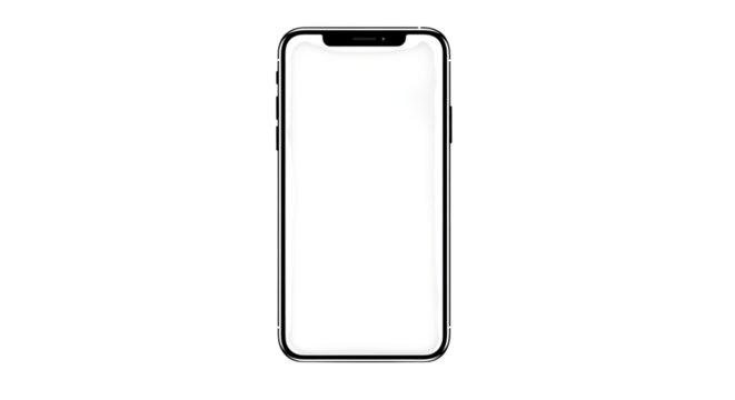 Modern smartphone isolated on transparent background