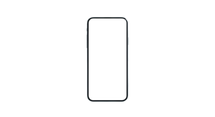 Modern smartphone with blank screen isolated on transparent background