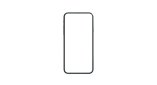 Modern smartphone with blank screen isolated on transparent background - Powered by Adobe