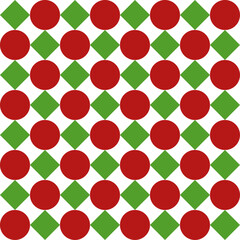 Two tone red and green blue checkerboard diamond and dot bubble seamless repeat pattern, design for fabric print, vintage wrap paper print, traditional culture patter