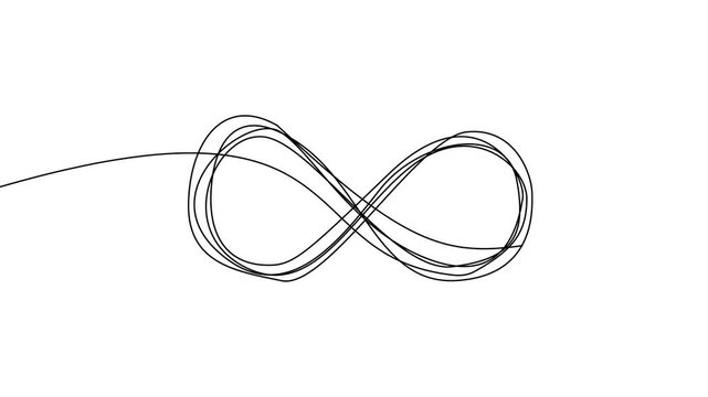 Infinity sign one line drawing, endless loop concept