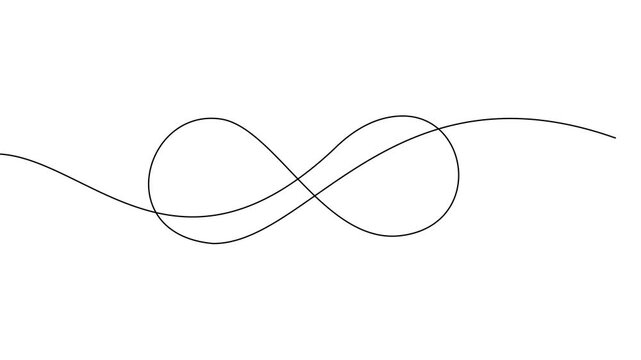 Infinity Symbol Animated Line Drawing on White Background