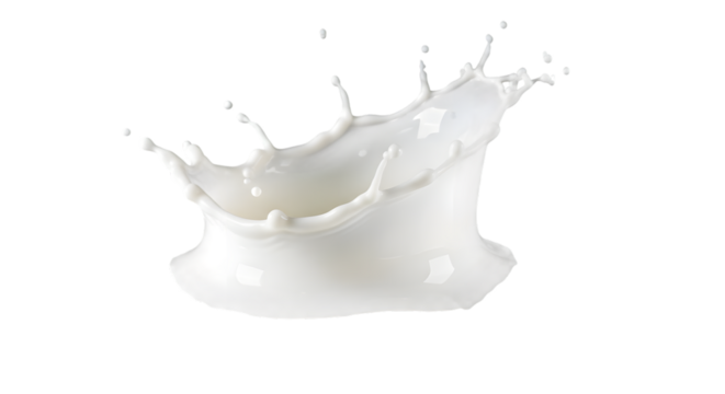White milk splash freeze motion- transparent background