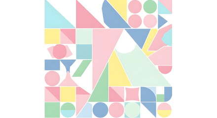 Abstract Geometric Shapes Pattern Pastel Colors.