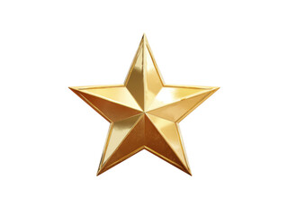 Obraz premium Gleaming Golden Star metallic shiny, Isolated, Png Transparent Background