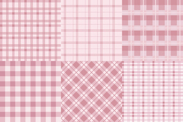 Soft Pink Checkered Textile Pattern Collection