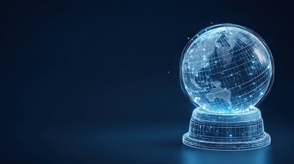 A captivating digital representation of the world, rendered in luminous, interconnected lines of code. ..Created with Generative AI, not depicting real subjects.