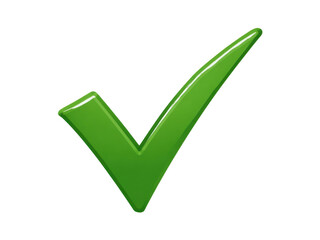 Glossy Green Check Mark Symbol tick, Isolated, Png Transparent Background