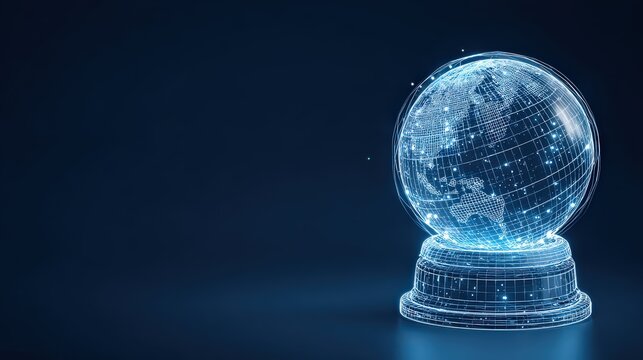 A captivating digital representation of the world, rendered in luminous, interconnected lines of code. ..Created with Generative AI, not depicting real subjects.