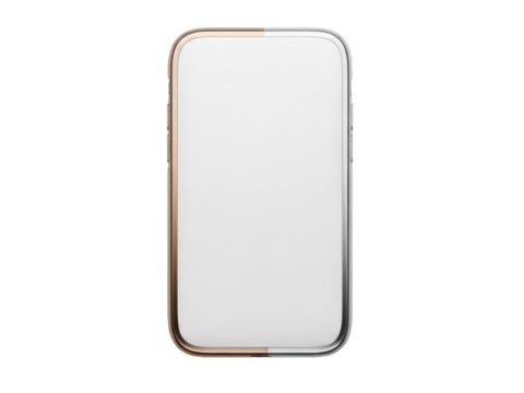 Ultra clean product concept with metallic gradient edges white background