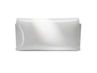 Soft glossy highlights on luxury pouch white background