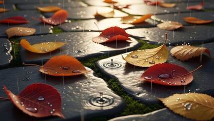 Autumn Leaves and Rain