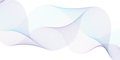 Abstract colorful wave element for design. Digital frequency track equalizer. Stylized line art background. Vector illustration. Wave with lines created using blend tool