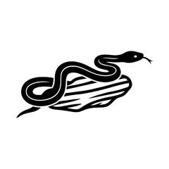 Zodiac Animal Snake silhouette slithering along stylized rock