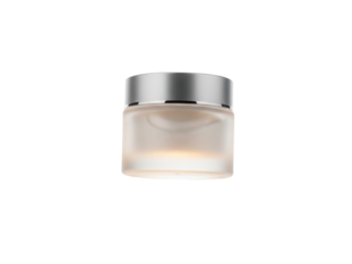 Modern cosmetic cream jar floating beautifully on white background