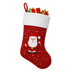 Festive christmas stocking with gifts in a warm digital atmosphere
