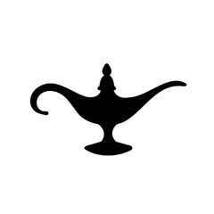 Silhouette of a traditional Genie Lamp evoking fairy tales and magical tales
