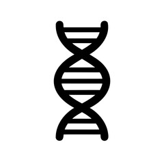 Black and white DNA strand helix representation for science or biology