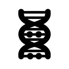 Stylized black DNA strand, a simplified representation of the genetic code