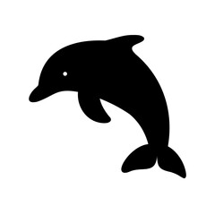 Silhouette of a joyful dolphin jumping, expressing freedom and playful nature