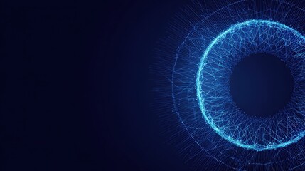Abstract digital eye composed of luminous particles with a sense of connection and data visualization, set against a deep blue background. ..Created with Generative AI, not depicting real subjects.