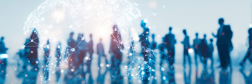 Global business structure of networking. Analysis and data exchange customer connection, HR recruitment and global outsourcing, Customer service, Teamwork, Strategy - Powered by Adobe