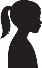 Girl Profile Silhouette – Elegant Female Side View Illustration