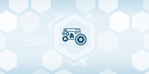 Website Configuration Settings Vector Header - Web Browser and Home Page Icon