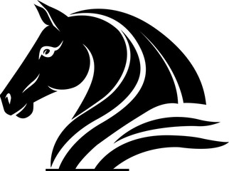 Horse Head Logo Abstract Line Art Vector