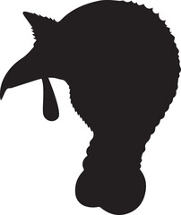 Turkey head silhouette vector flat illustration design