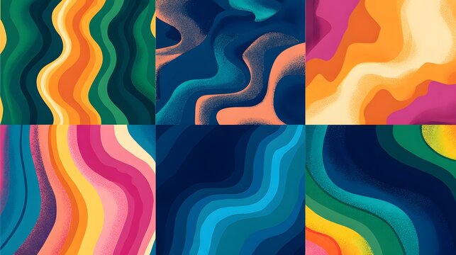 Abstract Wavy Colorful Backgrounds Collection.