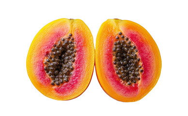 Half of papaya PNG, isolated on transparent background.