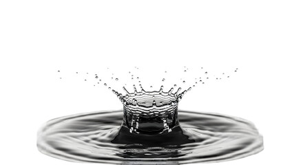 High-speed water splash crown isolated on transparent background