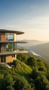 Innovative Futuristic Dream House on Lush Hillside with Nature Views