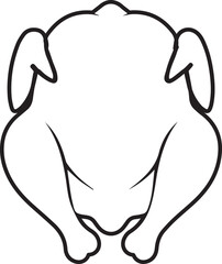 Roasted turkey outline vector flat illustration design