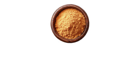PNG, Turmeric powder in rustic bowl, isolated on transparent.