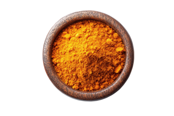 PNG, Vibrant turmeric powder, isolated on transparent.