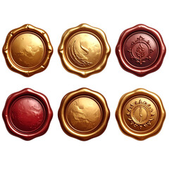  PNG Elegant wax seal designs, element set on transparent background