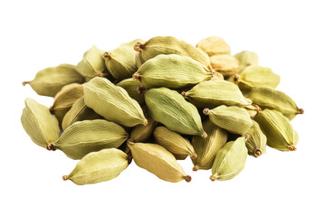 True organic green cardamom, PNG, Isolated on transparent background.